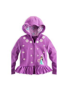 Disney Store Princess Jasmine Deluxe Zip Front Hoodie Sweat Shirt Jacket Zipper